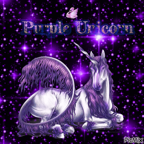 Purple Unicorn - GIF animé gratuit