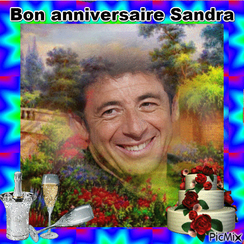 Bon anniversaire Sandra - Безплатен анимиран GIF