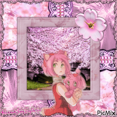 ((Anime Amy Rose under the Sakura Trees)) - GIF animé gratuit