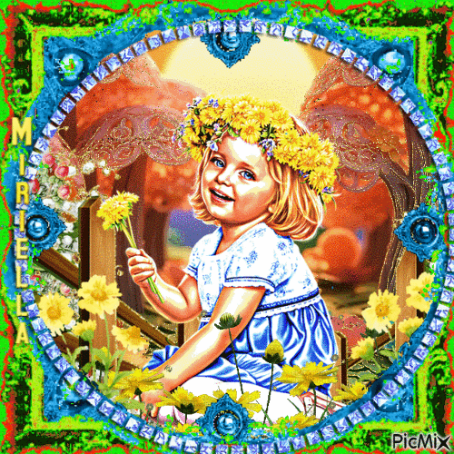 Contest!Portrait d'une petite fille aux yeux bleus - Bezmaksas animēts GIF
