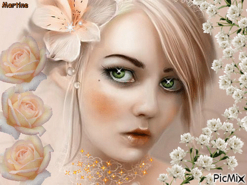 La jeune fille aux yeux verts - Animovaný GIF zadarmo