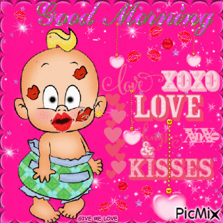 GOOD MORNING HUGS KISSES - GIF animate gratis - PicMix