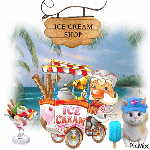 Beach Ice Cream Shop - Бесплатный анимированный гифка