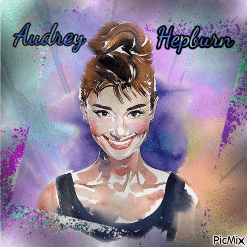 Audrey Hepburn Art - Ingyenes animált GIF