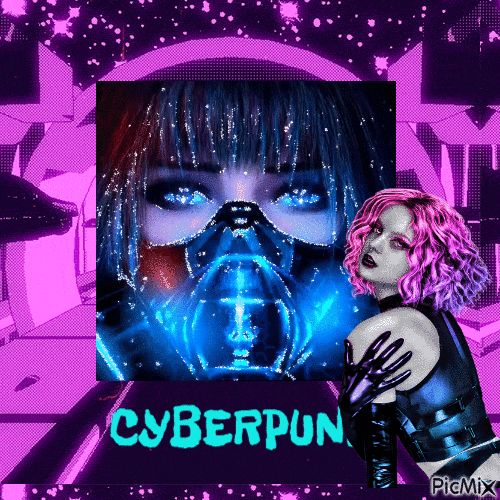 Fille cyberpunk - GIF เคลื่อนไหวฟรี