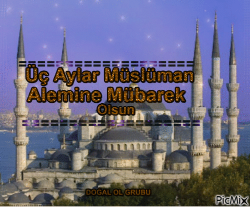 Üç Aylar Müslüman  Alemine Mübarek  Olsun. - Animovaný GIF zadarmo