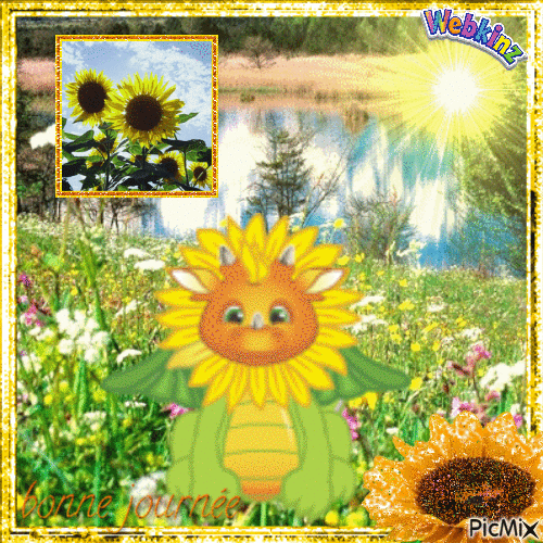 Sunflower Dragon - GIF animé gratuit