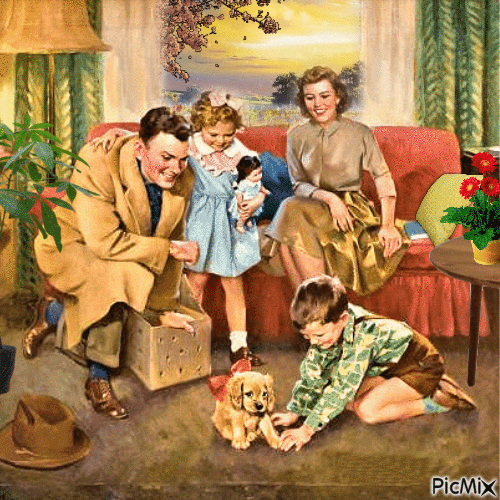Familie - Vintage - Бесплатни анимирани ГИФ