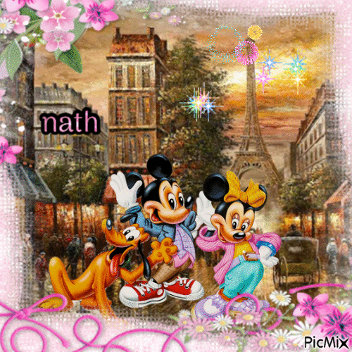 Mickey et Minnie à Paris,concours - Gratis geanimeerde GIF