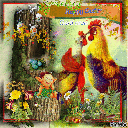 Happy Easter for all friends - Free animated GIF