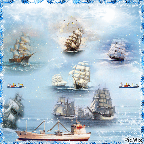 Море,бухта, корабли... - 無料のアニメーション GIF