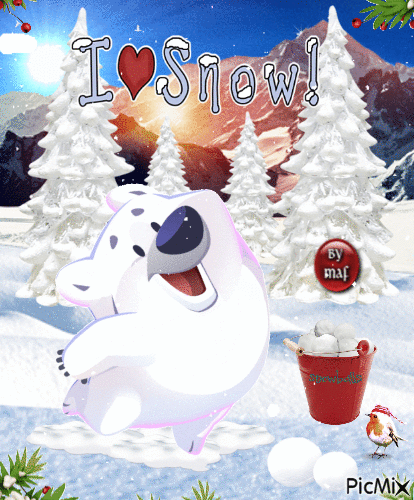 I 💖 Snow - GIF animé gratuit