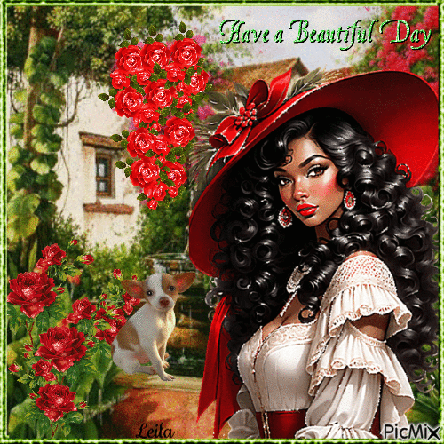 Have a Beautiful Day. Spanish señorita. - Безплатен анимиран GIF