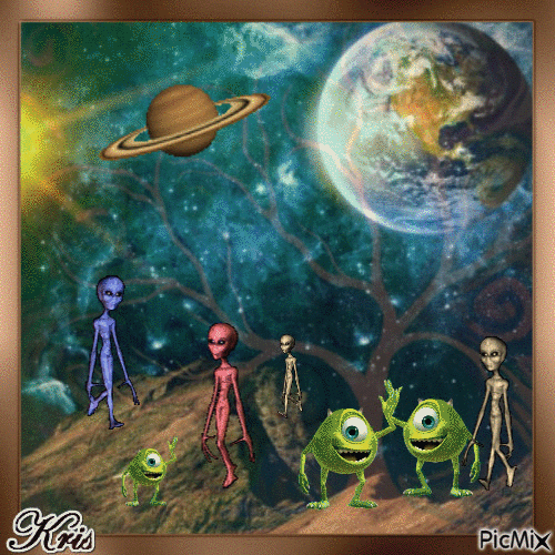 Cosmos et extraterrestre - GIF animate gratis