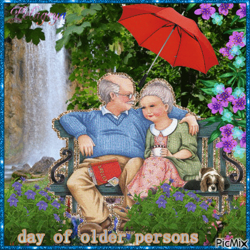 day of older persons🌹 🌹🌹 - Бесплатни анимирани ГИФ