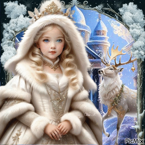 Pequeña reina del invierno - Gratis animeret GIF