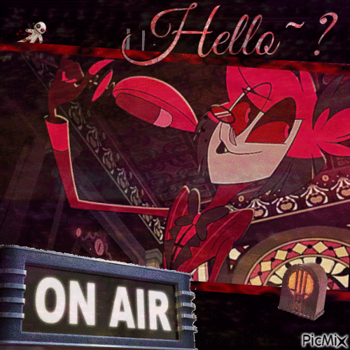 Alastor Hello~? Hazbin Hotel - Gratis animerad GIF