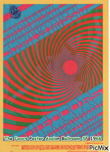 The Doors Poster Avalon Ballroom SF 1966 - Free animated GIF