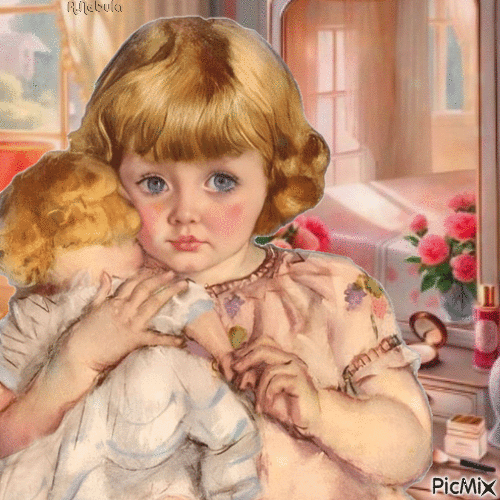 Vintage little girl-contest - Animovaný GIF zadarmo