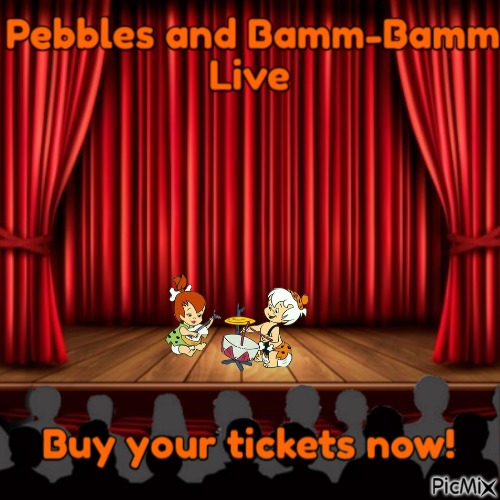Pebbles and Bamm-Bamm live - gratis png