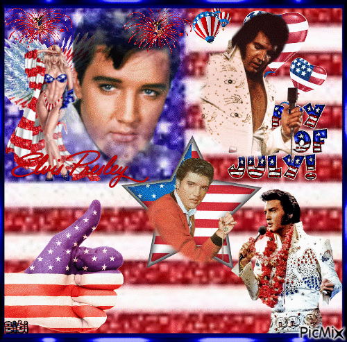 Happy Indépendance day Elvis - Free animated GIF