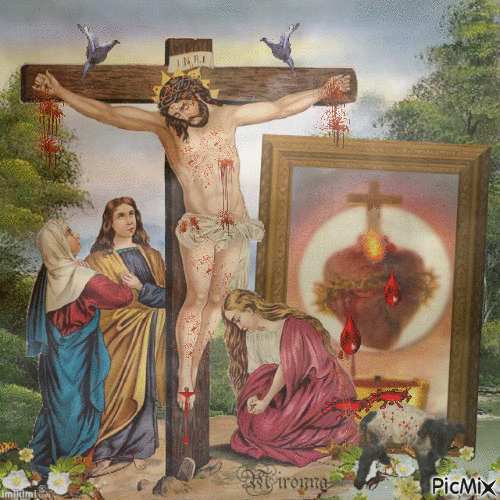 Jésus en croix - GIF animado gratis