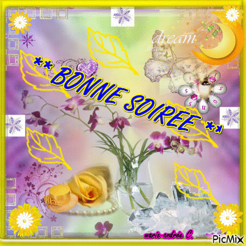 Fleurs & Dream -- Bonne soirée -- - Бесплатный анимированный гифка