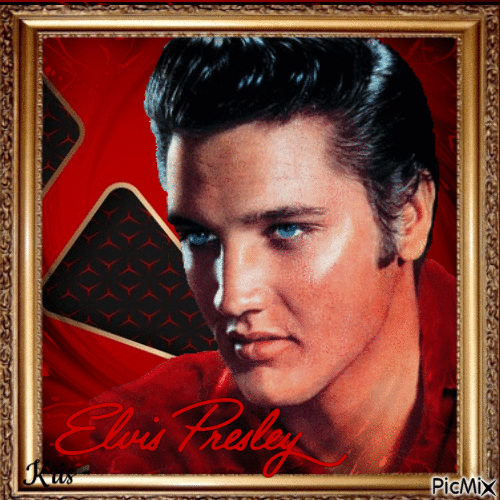 Elvis Presley portrait - Darmowy animowany GIF