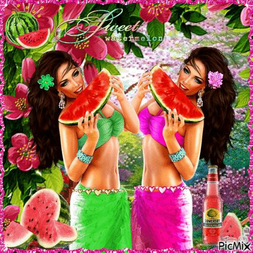 Sweet watermelon - Бесплатный анимированный гифка
