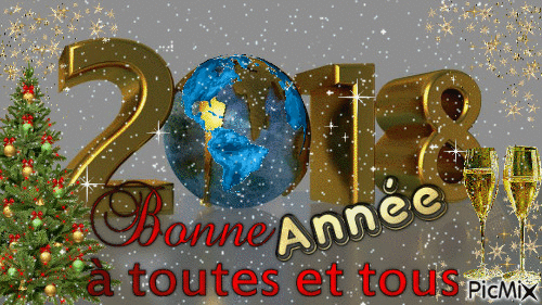Bonne Année 2018 - Бесплатный анимированный гифка