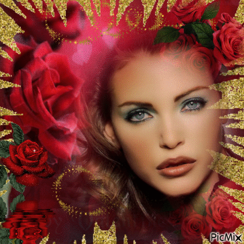 Laly et la rose rouge - Gratis geanimeerde GIF