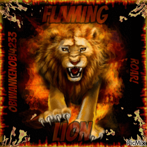 Flaming Lion - Gratis animeret GIF
