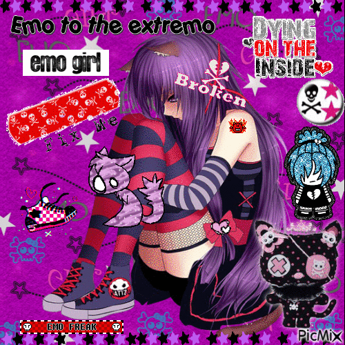 manga emo girl - GIF animasi gratis