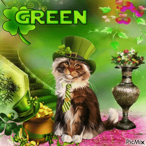 ☆☆CAT GREEN☆☆ - Free animated GIF