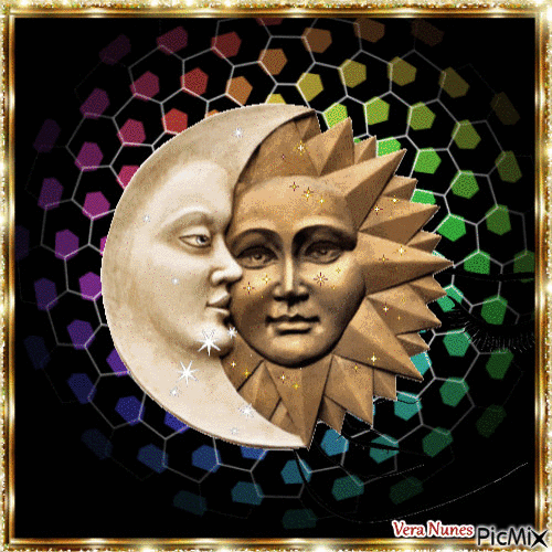 Sol e Lua - GIF animado grátis