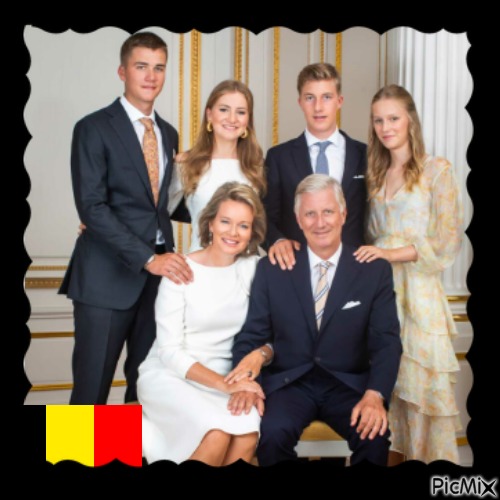 Roi Philippe et Reine Mathilde et leurs enfants Belgique - zadarmo png
