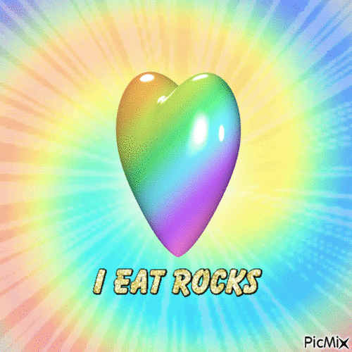 I EAT ROCKS - Gratis animerad GIF
