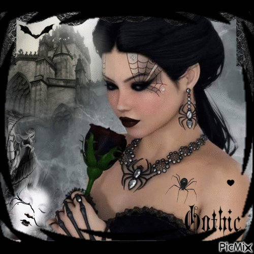 Femme gothique - Бесплатный анимированный гифка