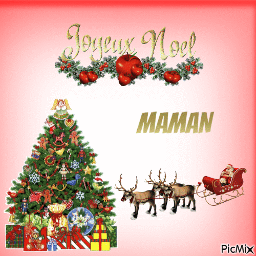 Joyeux Noël Maman - Animovaný GIF zadarmo