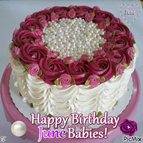 Happy Birthday June Babies - GIF animasi gratis