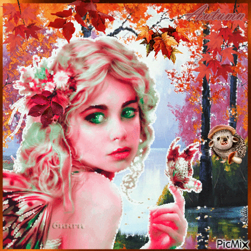 Autumn fairy - Zdarma animovaný GIF