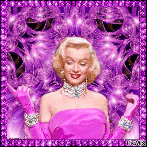 Vintage Schauspielerin - Pink und Diamanten - GIF animado gratis