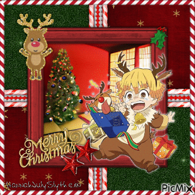 ♦Zenitsu at Christmas♦ - Бесплатный анимированный гифка