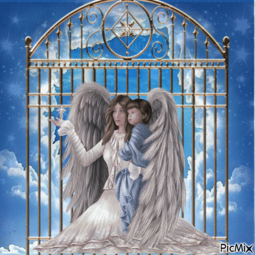 ANGEL WITH BABY - Безплатен анимиран GIF