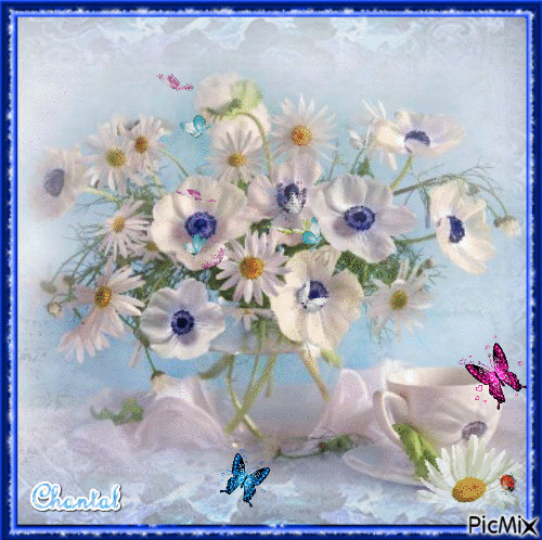 bouquet de fleurs - Безплатен анимиран GIF