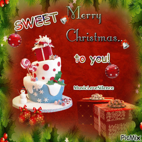sweet  merry christmas - Безплатен анимиран GIF