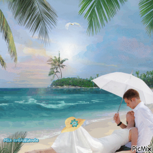 La plage aux amoureux :) - 無料のアニメーション GIF