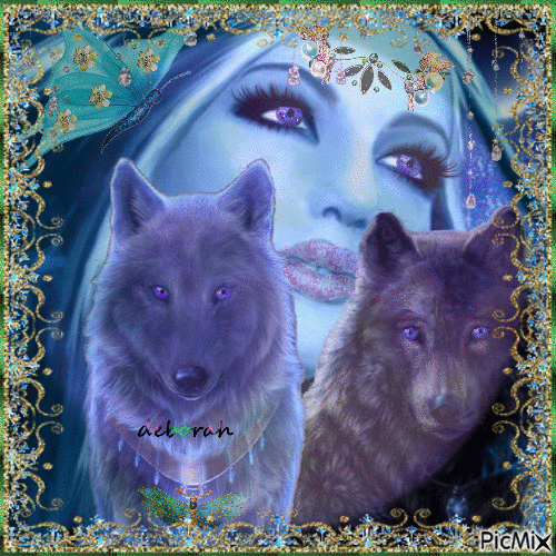 Wolves in the Moonlight...Ravensong-Kat. - Ingyenes animált GIF