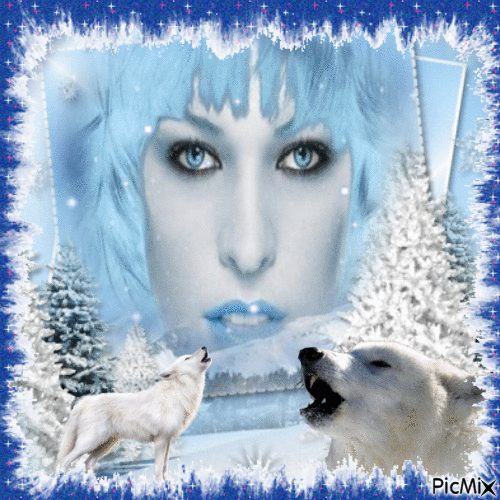 winter, wolves, and me in winter - GIF animasi gratis
