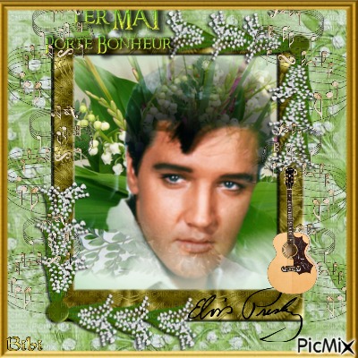 Happy 1th MAY-Elvis - ingyenes png